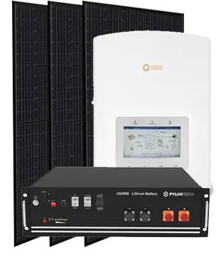 Full DIY Solar kit with 7KW Panels, 5kWh battery + Inverter, Slate/Tile Roof mounting kit