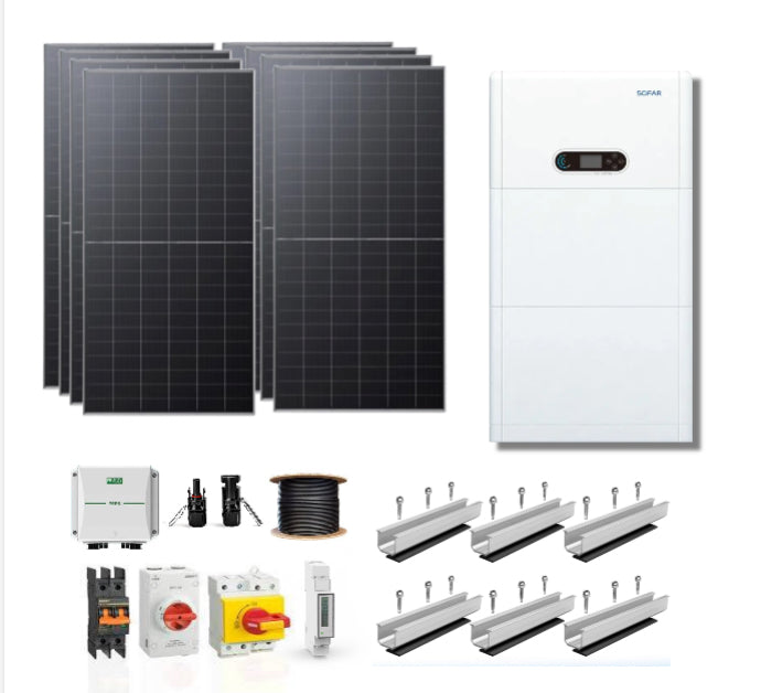 18 x Jinko 440W Solar Panels + 5KW Hybrid inverter & 5.12KWH Battery bank - Slate/Tile Roof Mounting