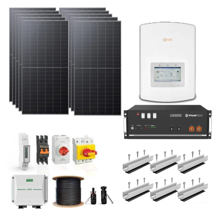 12 x Jinko 435W Solar Panels + 5KW Hybrid Inverter & 5.12KWH Battery