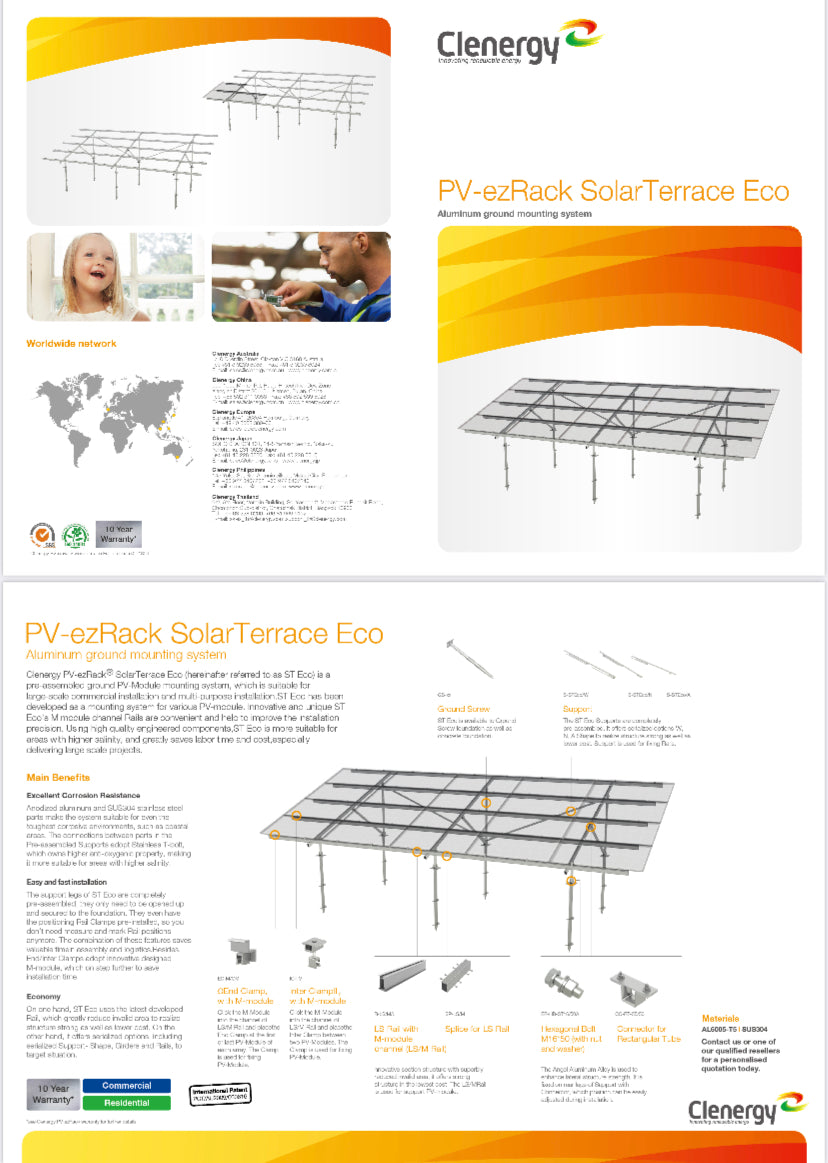 Clenergy 8/8 16 Panel Ground Mounting System 405W/445W